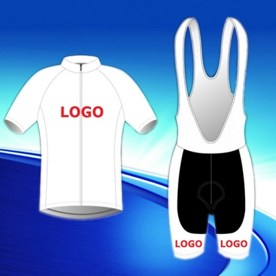 Custom design cycling jersey short sleeve and bib shorts gel pad