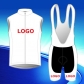 Custom design cycling jersey sleeveless and bib shorts gel pad